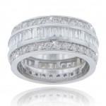 6.00 ct Ladies Round And Baguette Cut Diamond Eternity Wedding Band 